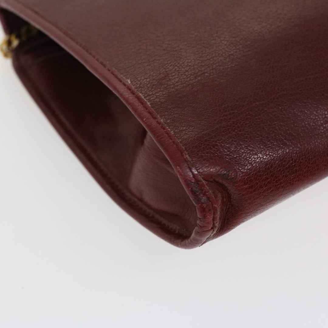 CHRISTIAN Top quality Dior Chain Shoulder Bag Leather Red Auth rd4545