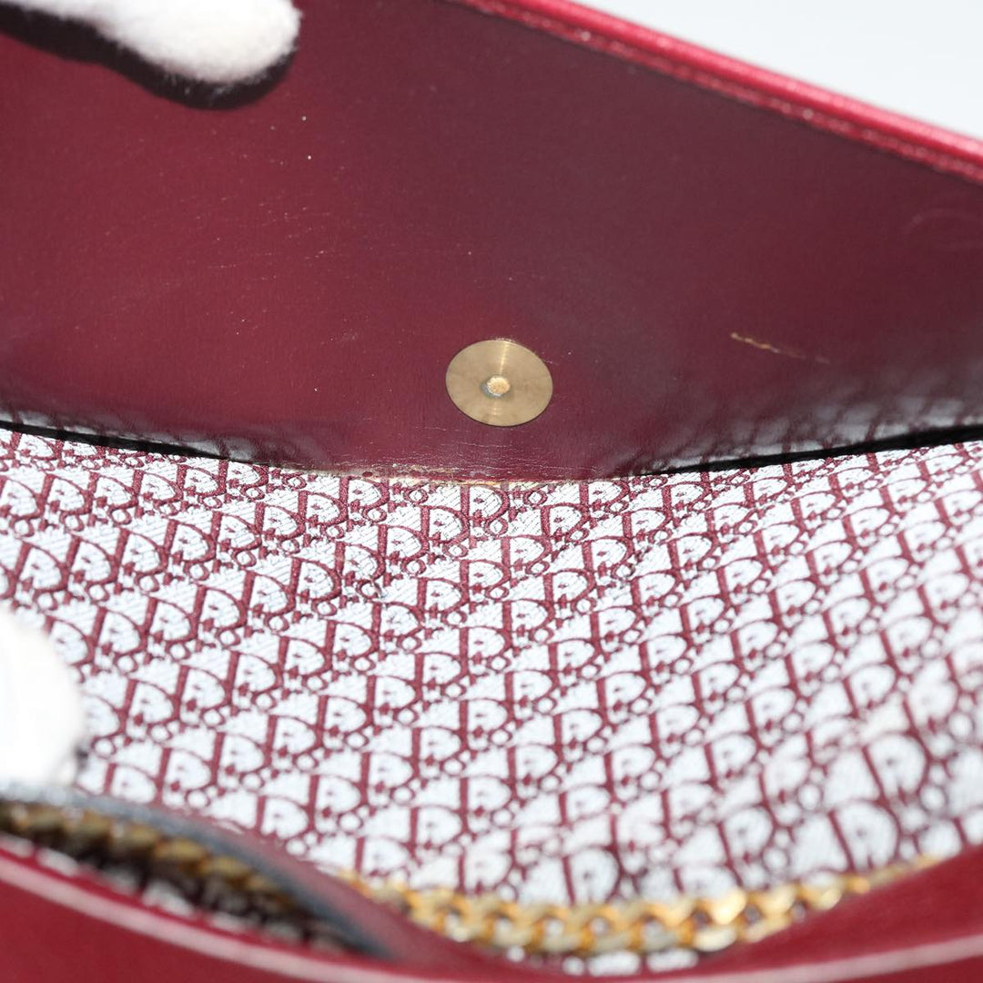 CHRISTIAN Top quality Dior Chain Shoulder Bag Leather Red Auth rd4545