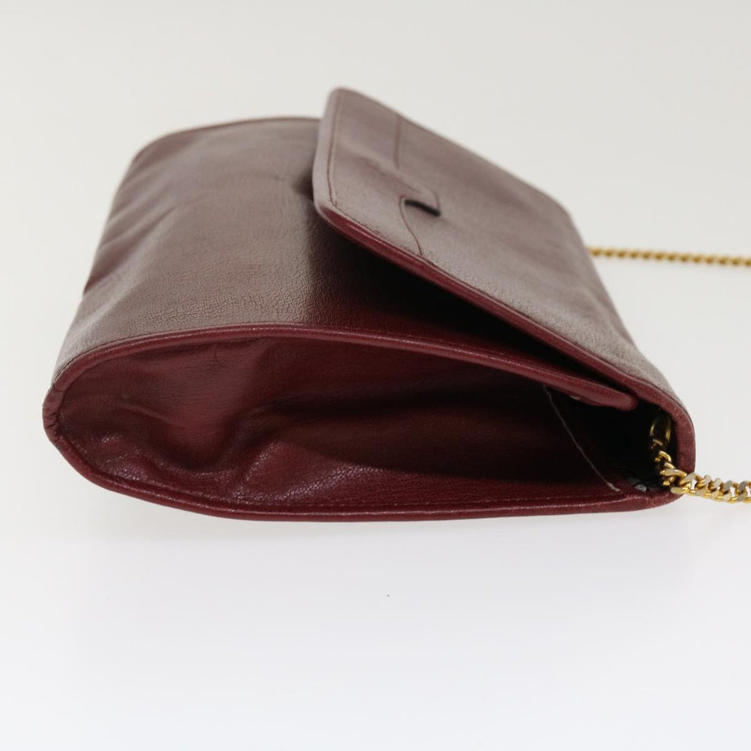 CHRISTIAN Top quality Dior Chain Shoulder Bag Leather Red Auth rd4545