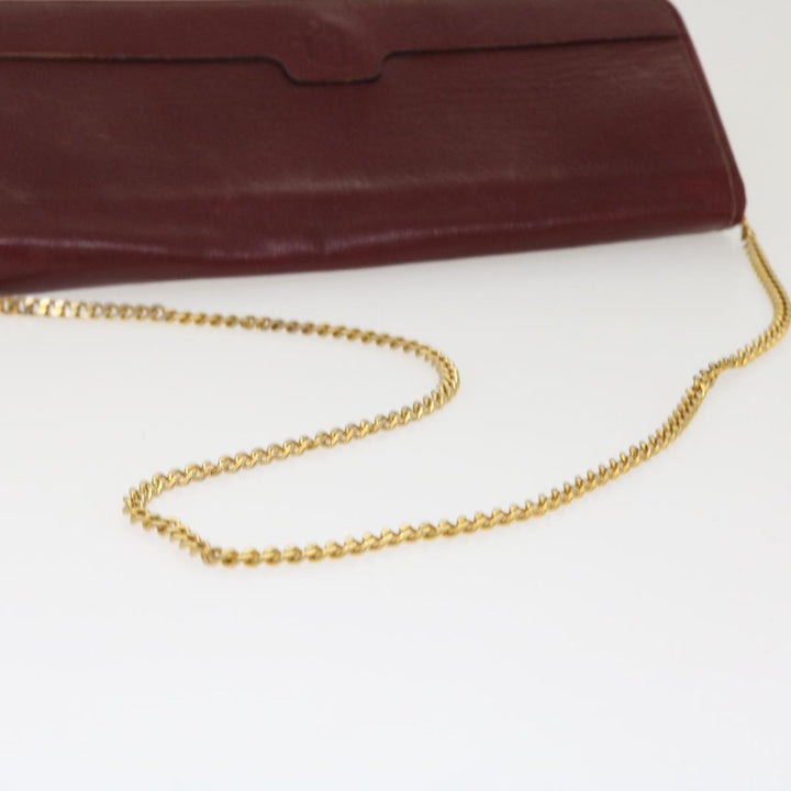 CHRISTIAN Top quality Dior Chain Shoulder Bag Leather Red Auth rd4545