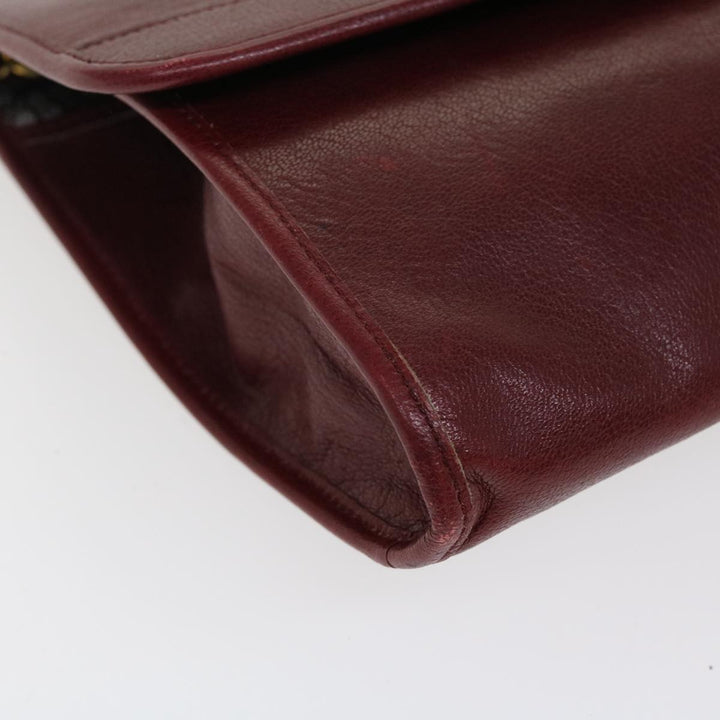 CHRISTIAN Top quality Dior Chain Shoulder Bag Leather Red Auth rd4545
