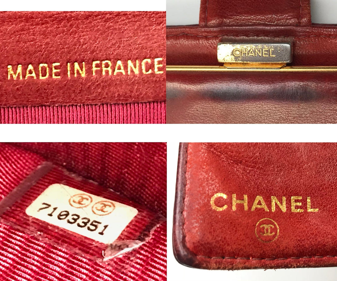 Top Quality Chanel Classic Burgundy Caviar Bi Fold Long Wallet