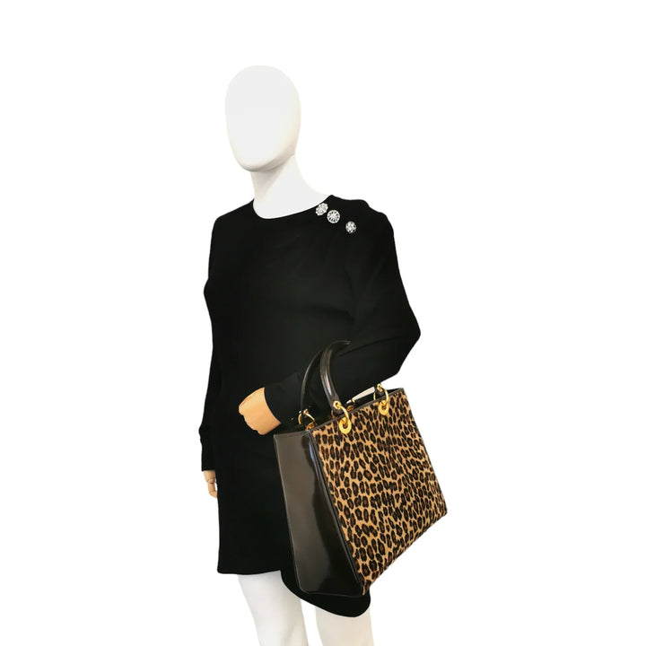 Top quality Dior Lady Top quality Dior Large Leopard Print Calfhair