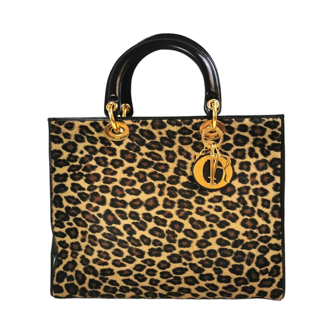 Top quality Dior Lady Top quality Dior Large Leopard Print Calfhair