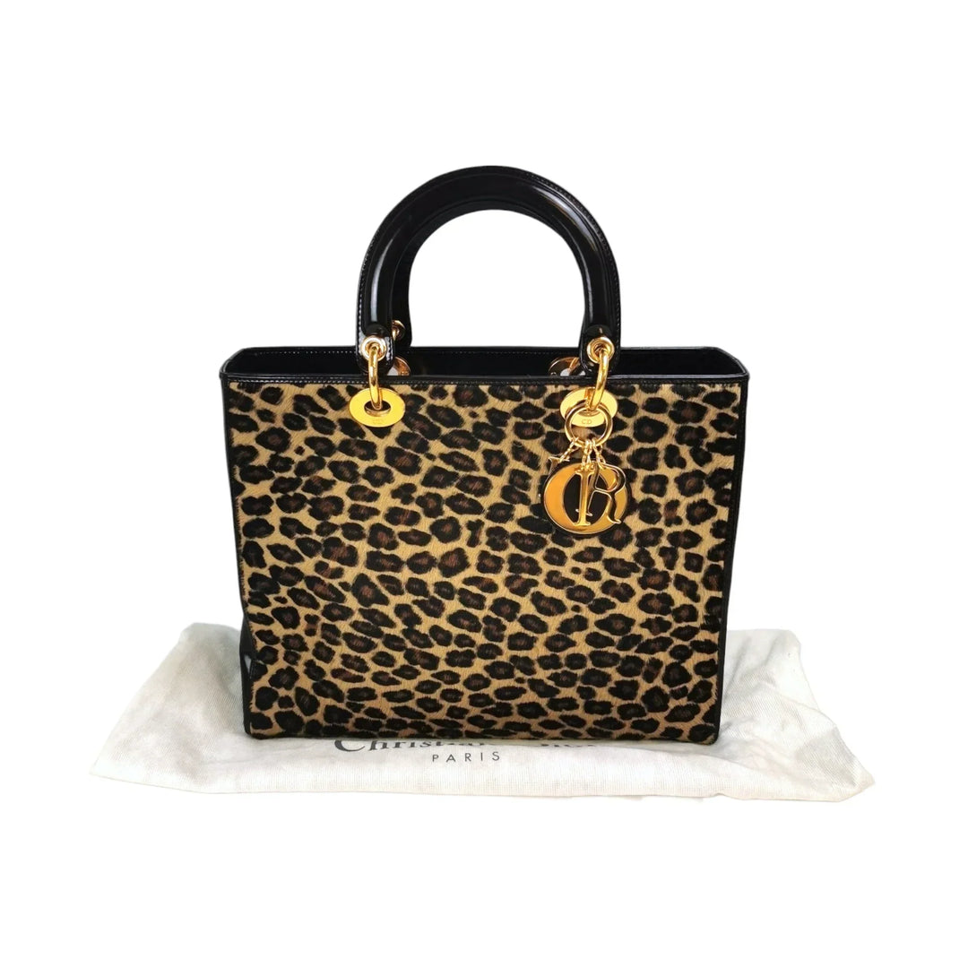 Top quality Dior Lady Top quality Dior Large Leopard Print Calfhair