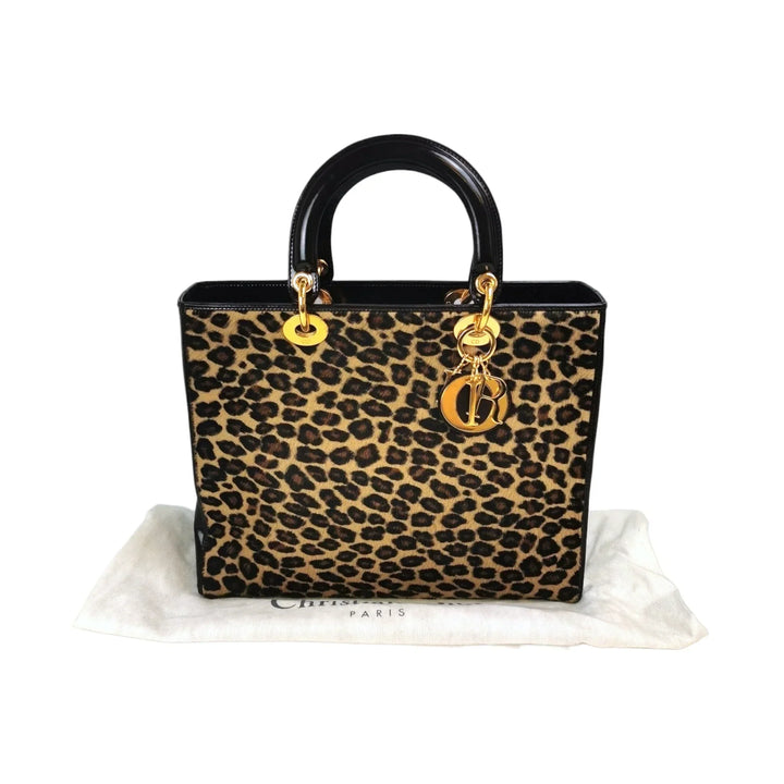 Top quality Dior Lady Top quality Dior Large Leopard Print Calfhair