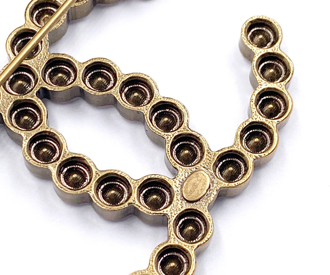 Top Quality Chanel Classic Rustic Gold Crystal Brooch
