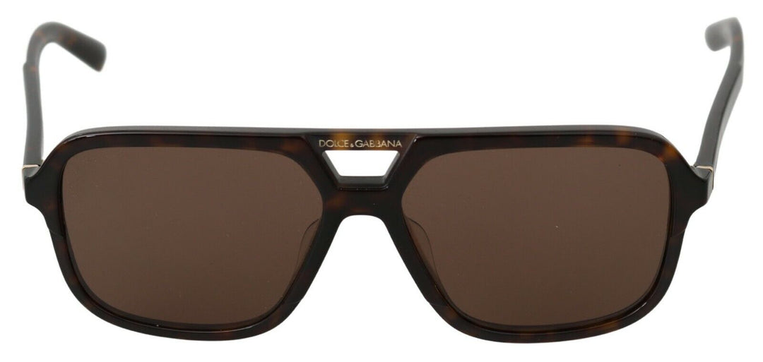 Dolce & Gabbana Brown Leopard Pattern Aviator Pilot Mens Men's Sunglasses