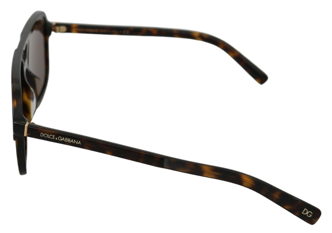 Dolce & Gabbana Brown Leopard Pattern Aviator Pilot Mens Men's Sunglasses