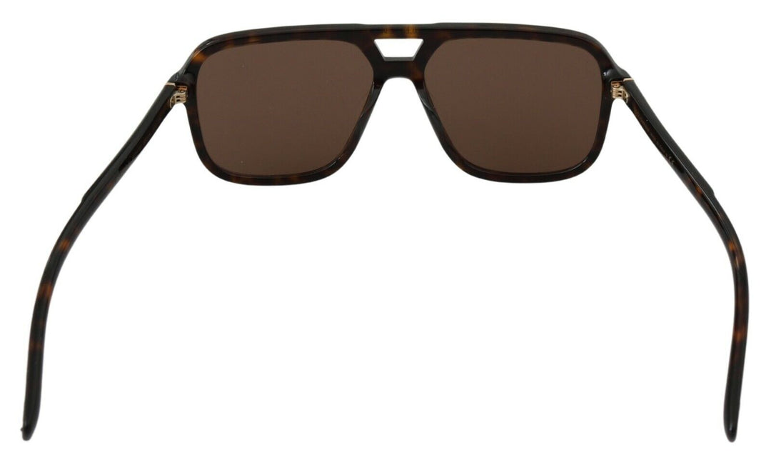 Dolce & Gabbana Brown Leopard Pattern Aviator Pilot Mens Men's Sunglasses