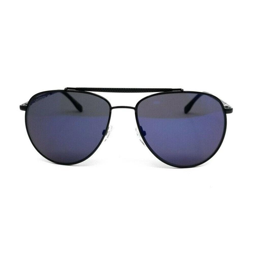 LACOSTE L177S 001 57 Pilot Unisex Black Sunglasses Blue Lens