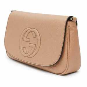 Gucci Soho Red Handbag  Logo Leather shoulder bag Crossbody Italy New