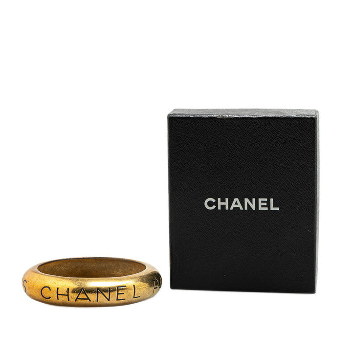 Top Quality Chanel Vintage Logo Gold Bangle