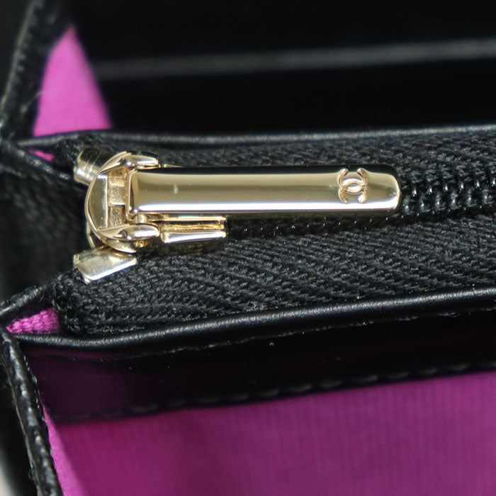 Top Quality Chanel Caviar Long Flap Wallet Black