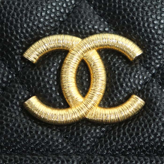 Top Quality Chanel Caviar Long Flap Wallet Black