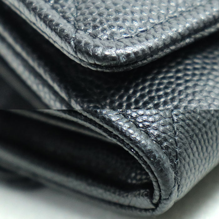 Top Quality Chanel Caviar Long Flap Wallet Black