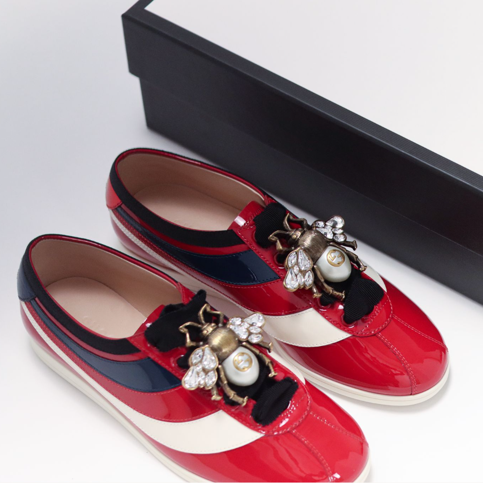 Gucci Falacer Patent Leather Sneakers, Brand New