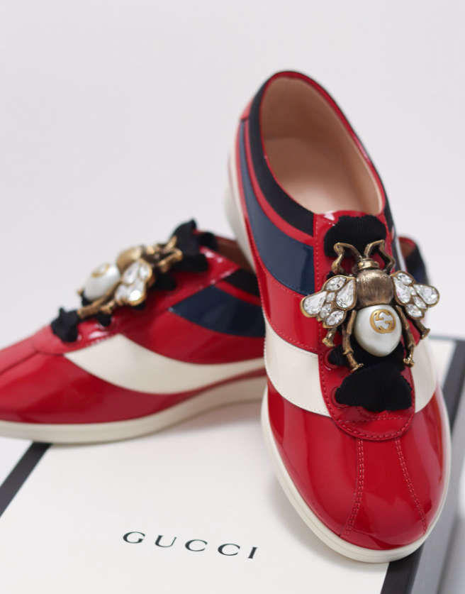 Gucci Falacer Patent Leather Sneakers, Brand New