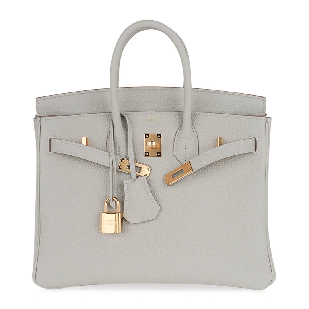 Top quality Hermes Birkin 25 Bag Gris Perle Togo Gold Hardware