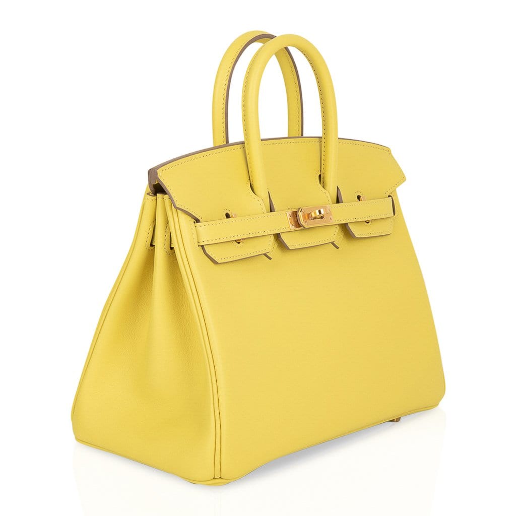 Top quality Hermes Birkin 25 Bag Lime Gold Hardware Swift Leather