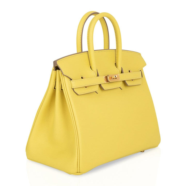 Top quality Hermes Birkin 25 Bag Lime Gold Hardware Swift Leather