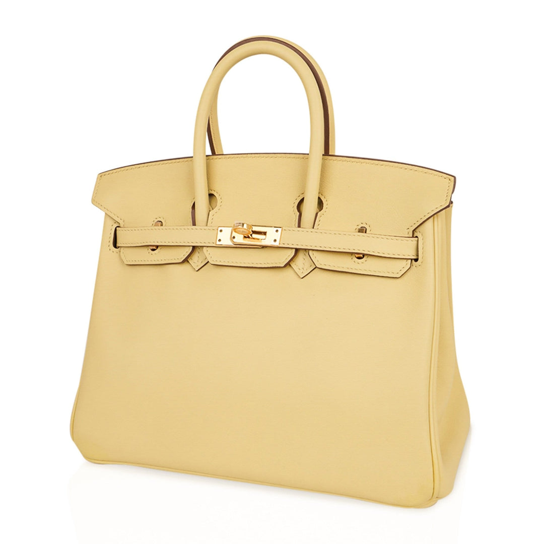 Top quality Hermes Birkin 25 Bag Jaune Poussin Gold Hardware Swift Leather