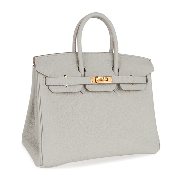 Top quality Hermes Birkin 25 Bag Gris Perle Togo Gold Hardware