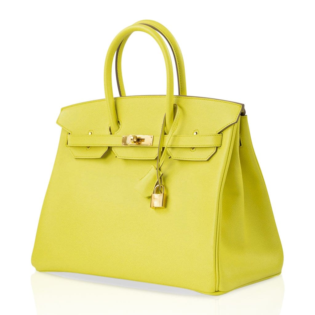 Top quality Hermes Birkin 35 Bag Soufre  Epsom Leather Gold Hardware