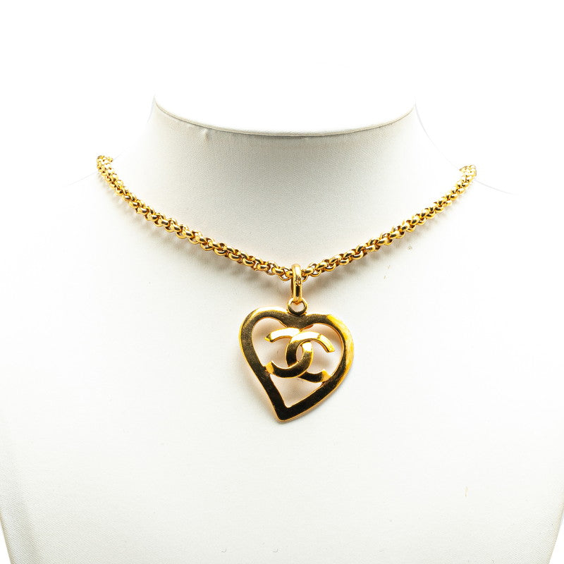 Top Quality Chanel Vintage Heart Motif Necklace Gold