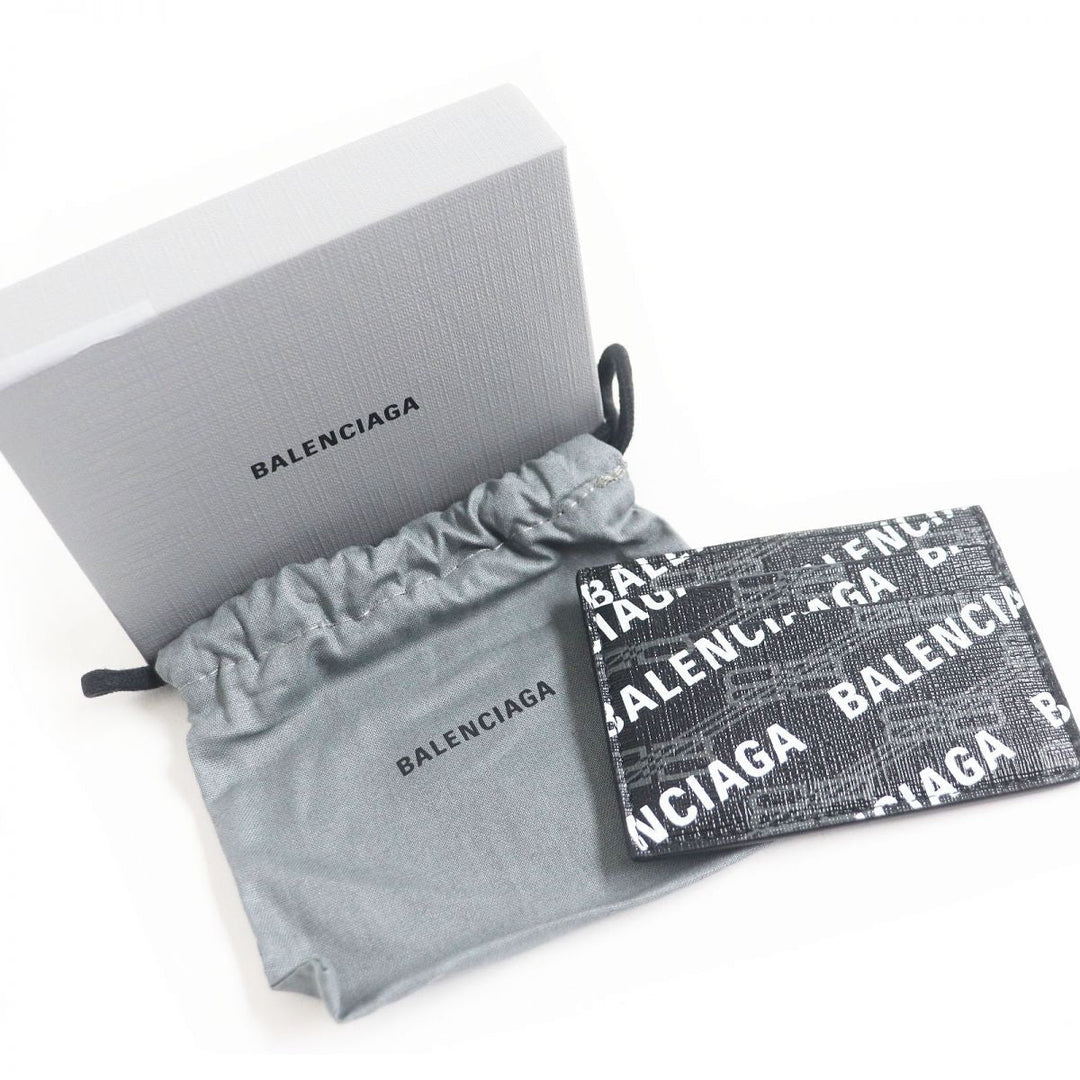 Top Quality Balenciaga BB Logo Leather PVC Card Holder