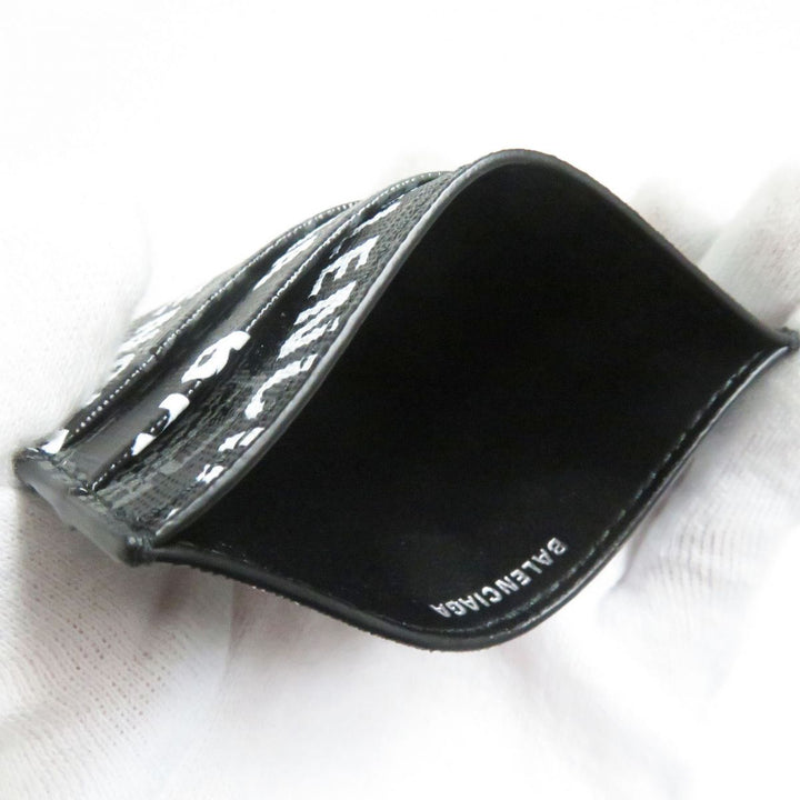 Top Quality Balenciaga BB Logo Leather PVC Card Holder