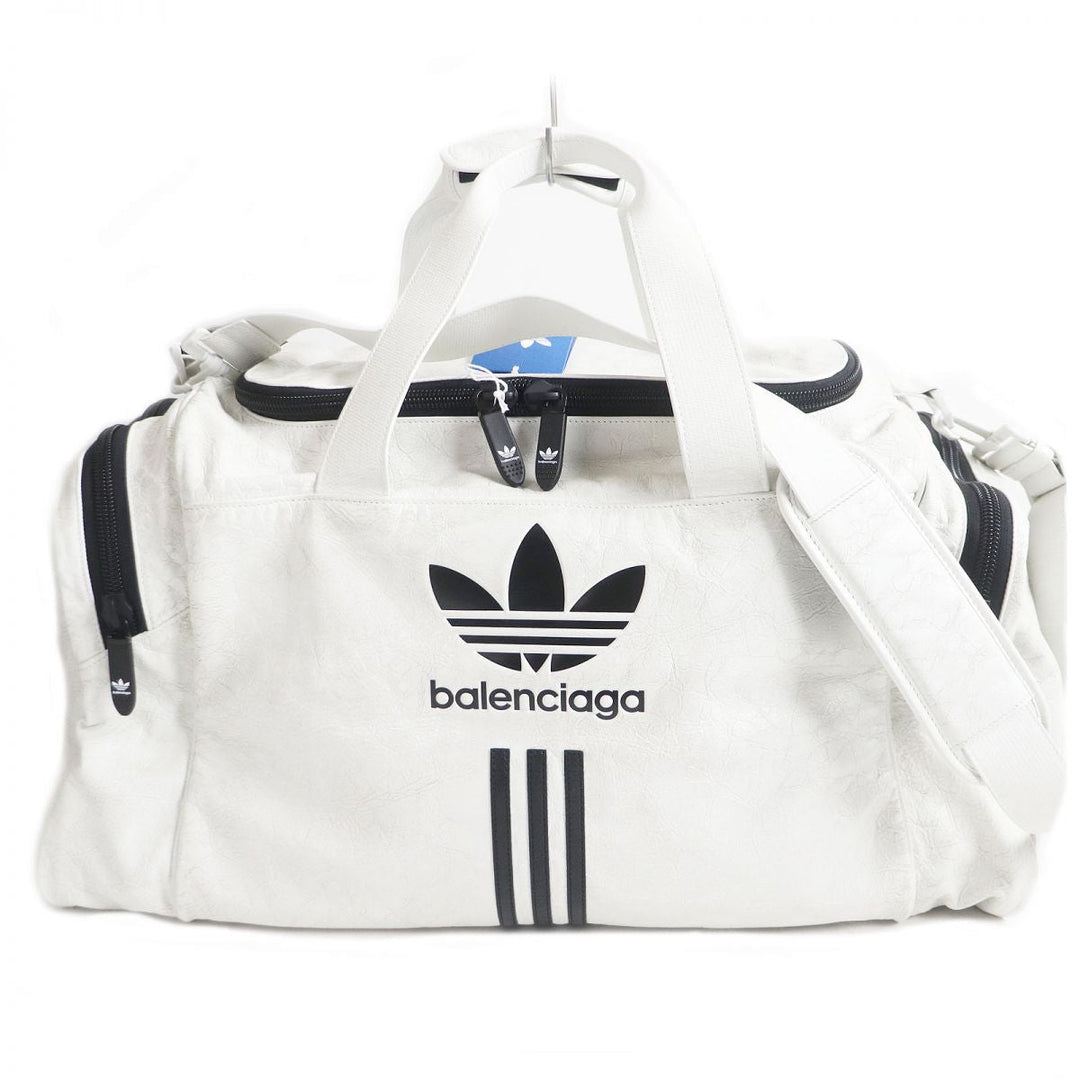 Top Quality Balenciaga Adidas Lambskin Gym Bag White