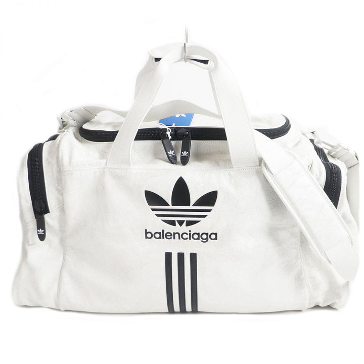Top Quality Balenciaga Adidas Lambskin Gym Bag White