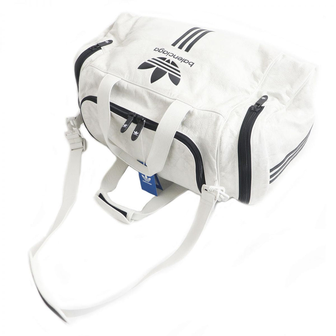 Top Quality Balenciaga Adidas Lambskin Gym Bag White