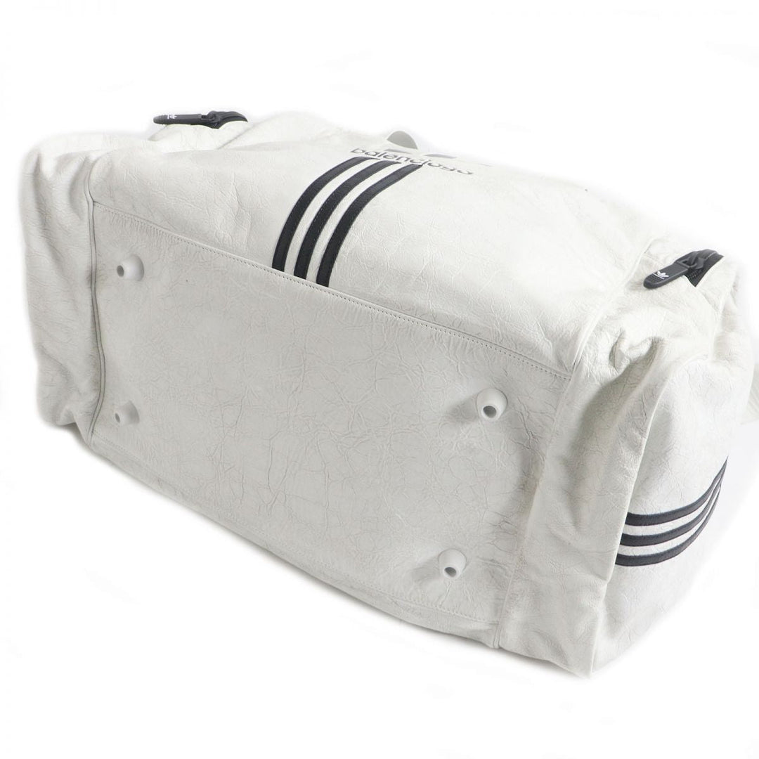 Top Quality Balenciaga Adidas Lambskin Gym Bag White