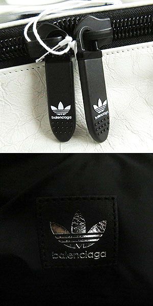 Top Quality Balenciaga Adidas Lambskin Gym Bag White