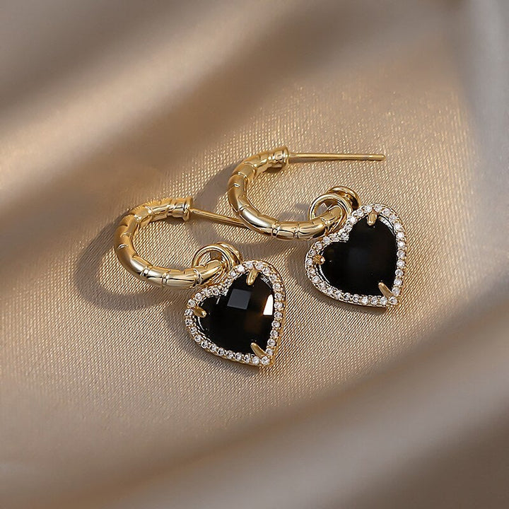 'Tainted Love' Crystal Heart Earrings