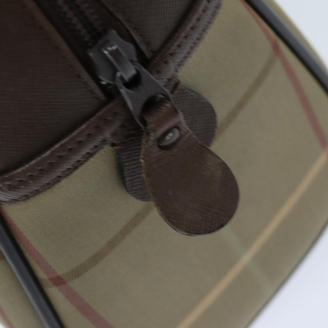 BurberrySs Nova Check Hand Bag Canvas Beige Auth tb1083