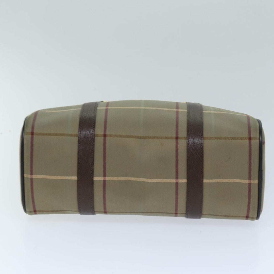 BurberrySs Nova Check Hand Bag Canvas Beige Auth tb1083