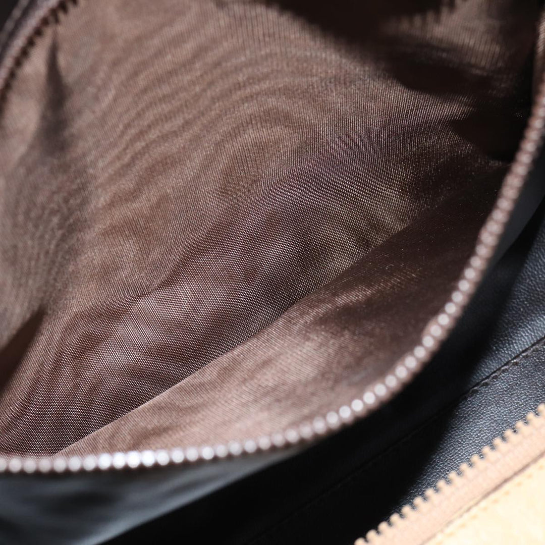 Celine Macadam Canvas Boston Bag Beige Auth tb1089