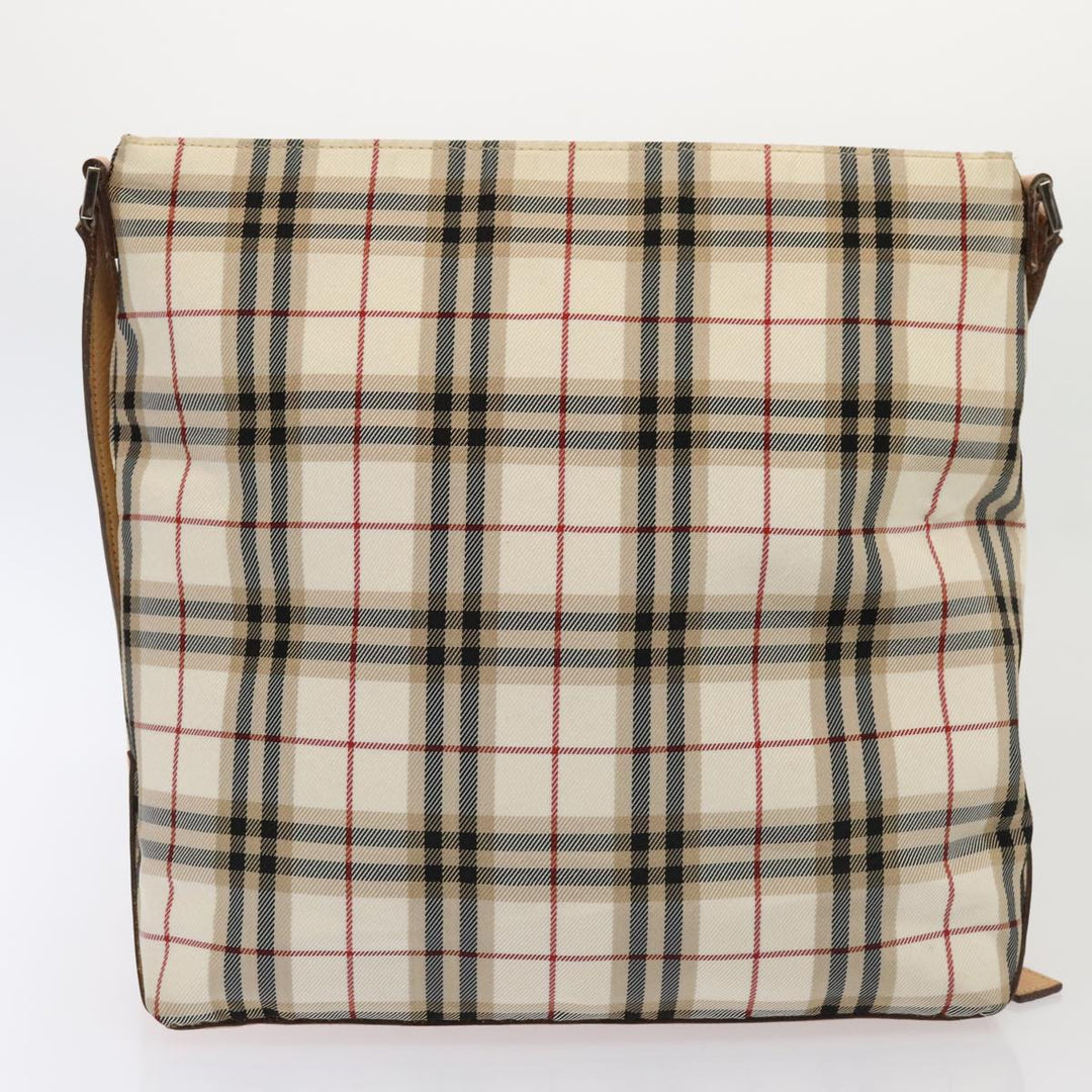 Burberry Nova Check Blue Label Shoulder Bag Nylon 2Set Beige Navy Auth tb1144