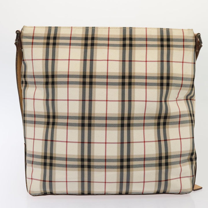 Burberry Nova Check Blue Label Shoulder Bag Nylon 2Set Beige Navy Auth tb1144