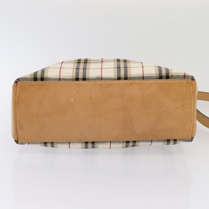 Burberry Nova Check Blue Label Shoulder Bag Nylon 2Set Beige Navy Auth tb1144