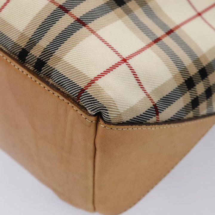 Burberry Nova Check Blue Label Shoulder Bag Nylon 2Set Beige Navy Auth tb1144