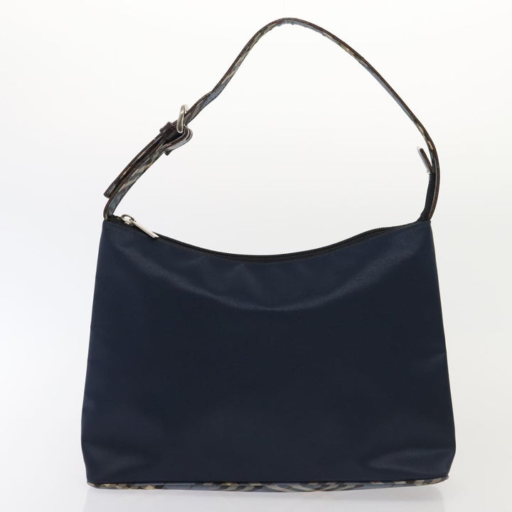 Burberry Nova Check Blue Label Shoulder Bag Nylon 2Set Beige Navy Auth tb1144