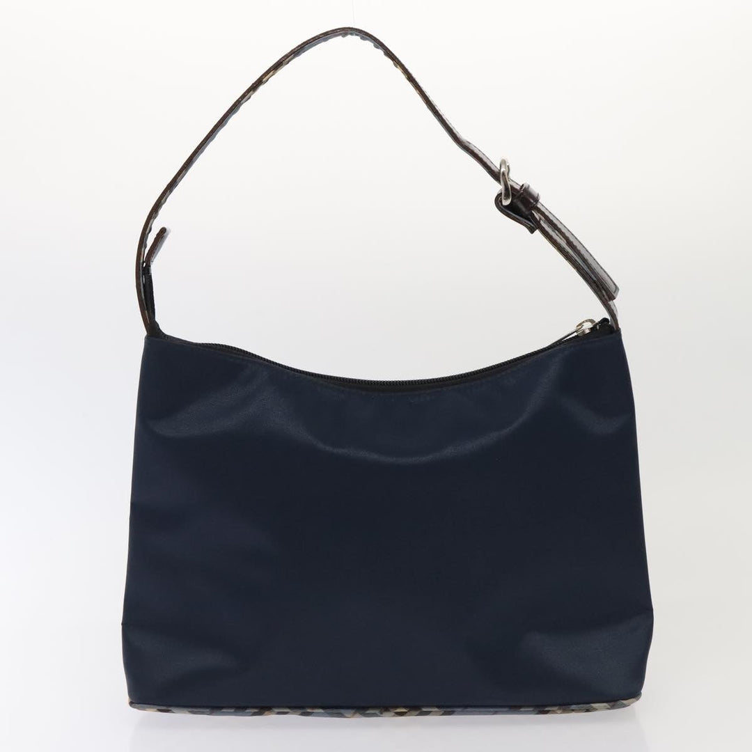 Burberry Nova Check Blue Label Shoulder Bag Nylon 2Set Beige Navy Auth tb1144