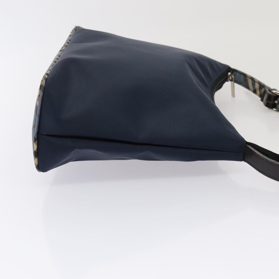 Burberry Nova Check Blue Label Shoulder Bag Nylon 2Set Beige Navy Auth tb1144
