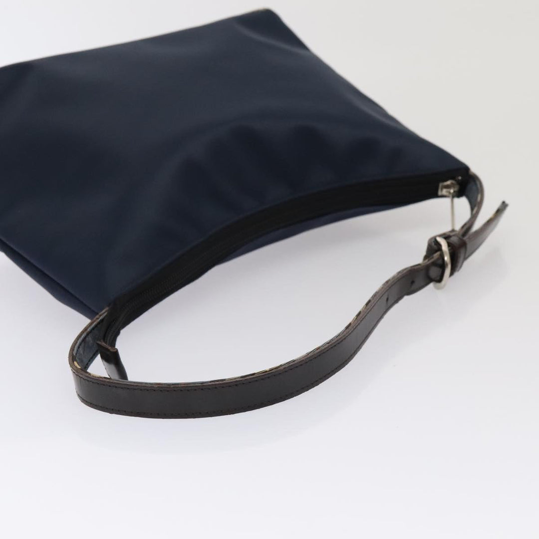 Burberry Nova Check Blue Label Shoulder Bag Nylon 2Set Beige Navy Auth tb1144