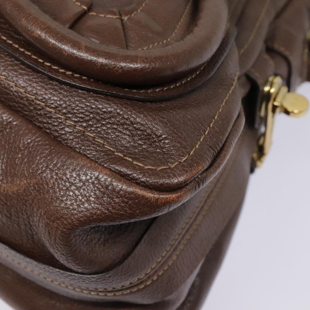 Chloe Paraty Hand Bag Leather 2way Brown Gold tb1210