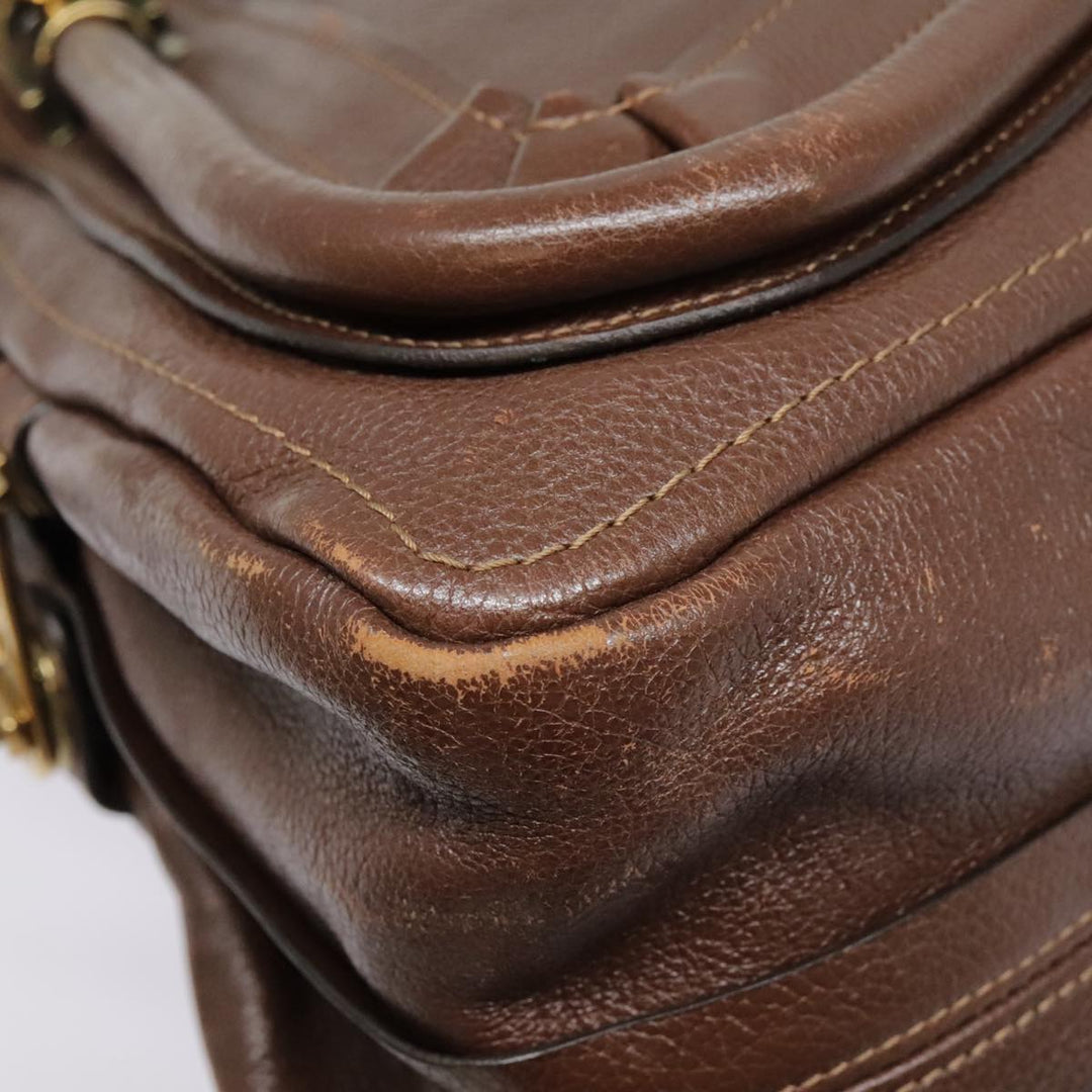 Chloe Paraty Hand Bag Leather 2way Brown Gold tb1210